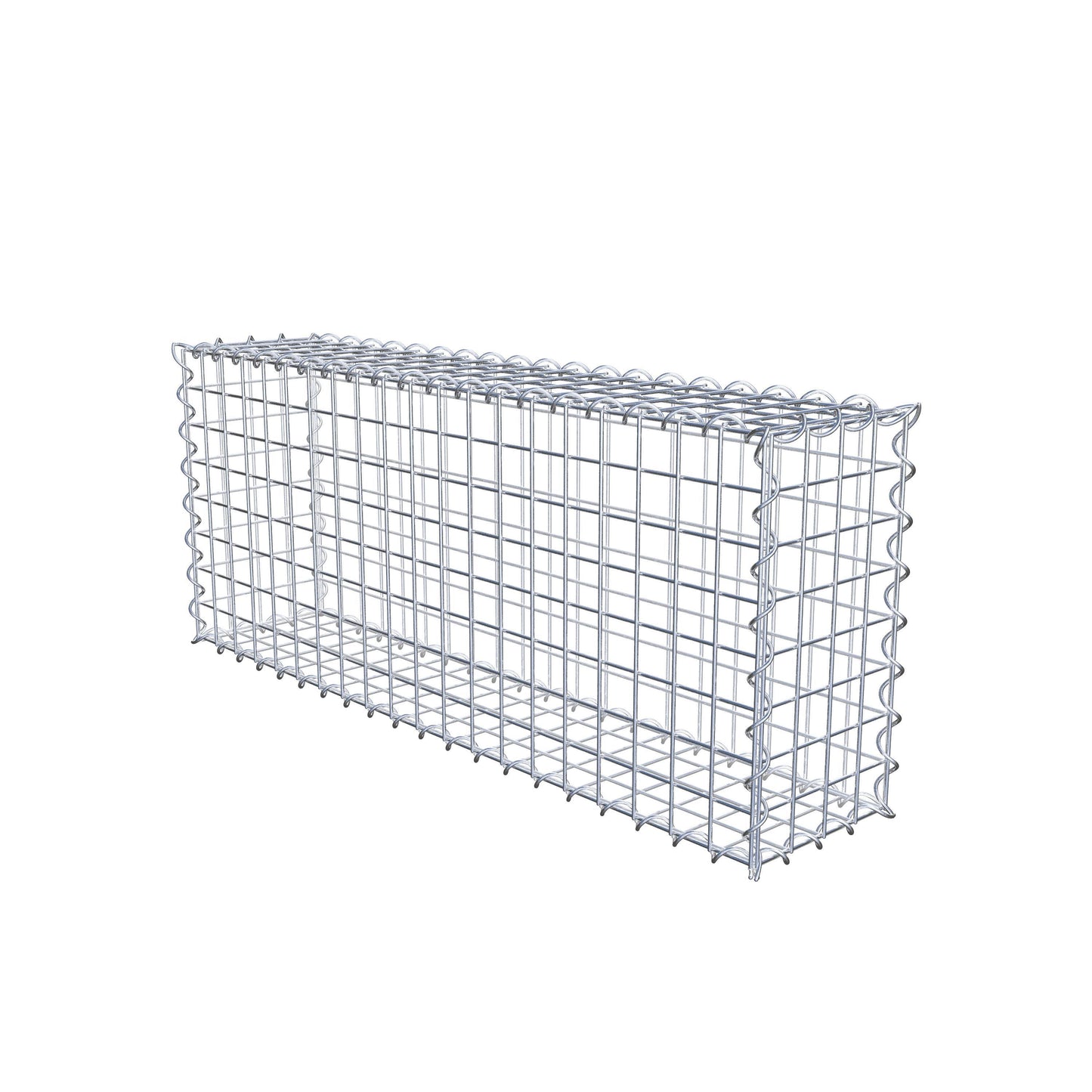 Sats med 2 gabioner 100 cm x 40 cm x 20 cm (L x H x D), maskstorlek 5 x 5 cm, spiral