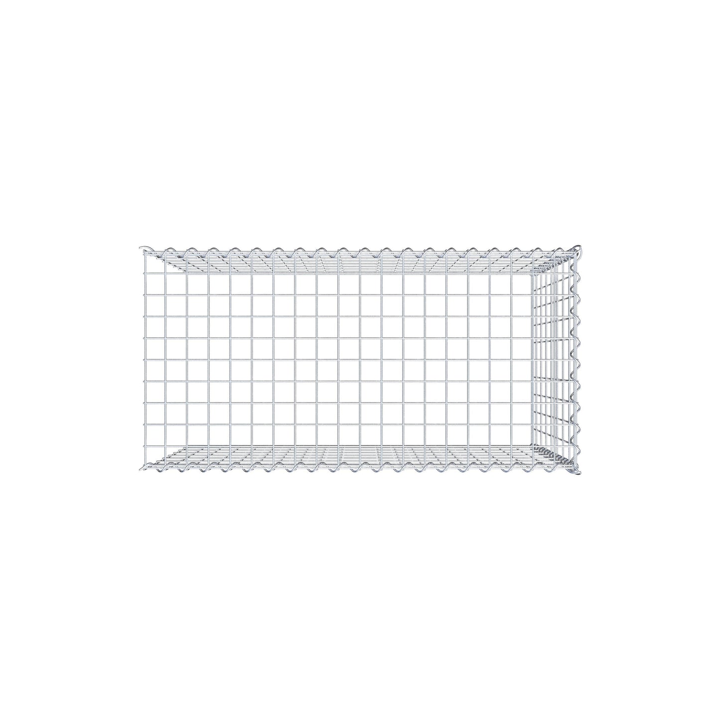 Add-on schanskorf type 4 100 cm x 80 cm x 50 cm (L x H x D), maaswijdte 5 cm x 10 cm, spiraalvormig
