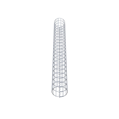 Coluna de gabião redonda, galvanizada a quente, 22 cm de diâmetro, 200 cm de altura, malha 5 cm x 10 cm
