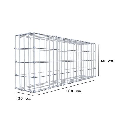 Gabion 100 cm x 40 cm x 20 cm (L x H x D), mesh size 5 x 10 cm, spiral ring