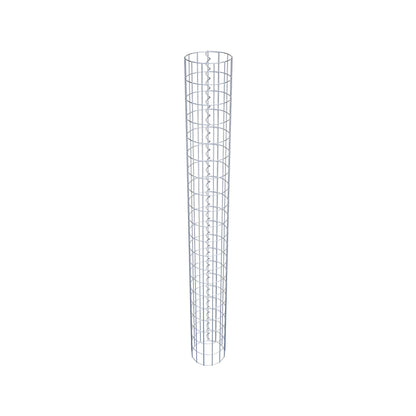 Coluna de gabião redonda, galvanizada a quente, 22 cm de diâmetro, 200 cm de altura, malha 5 cm x 10 cm