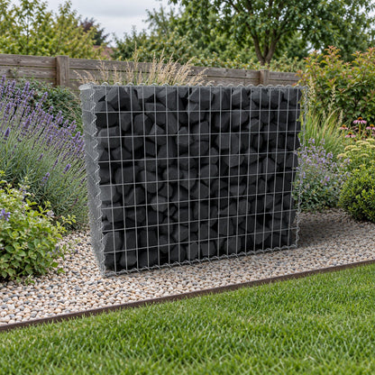 Schanskorf 100 cm x 80 cm x 40 cm (L x H x D), maaswijdte 5 cm x 10 cm, spiraalvormig