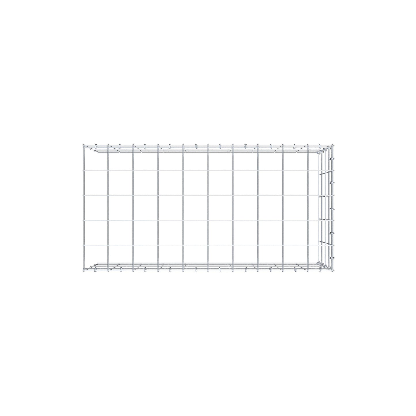 Mounted gabion type 4 100 cm x 40 cm x 50 cm (L x H x D), mesh size 10 cm x 10 cm, C-ring