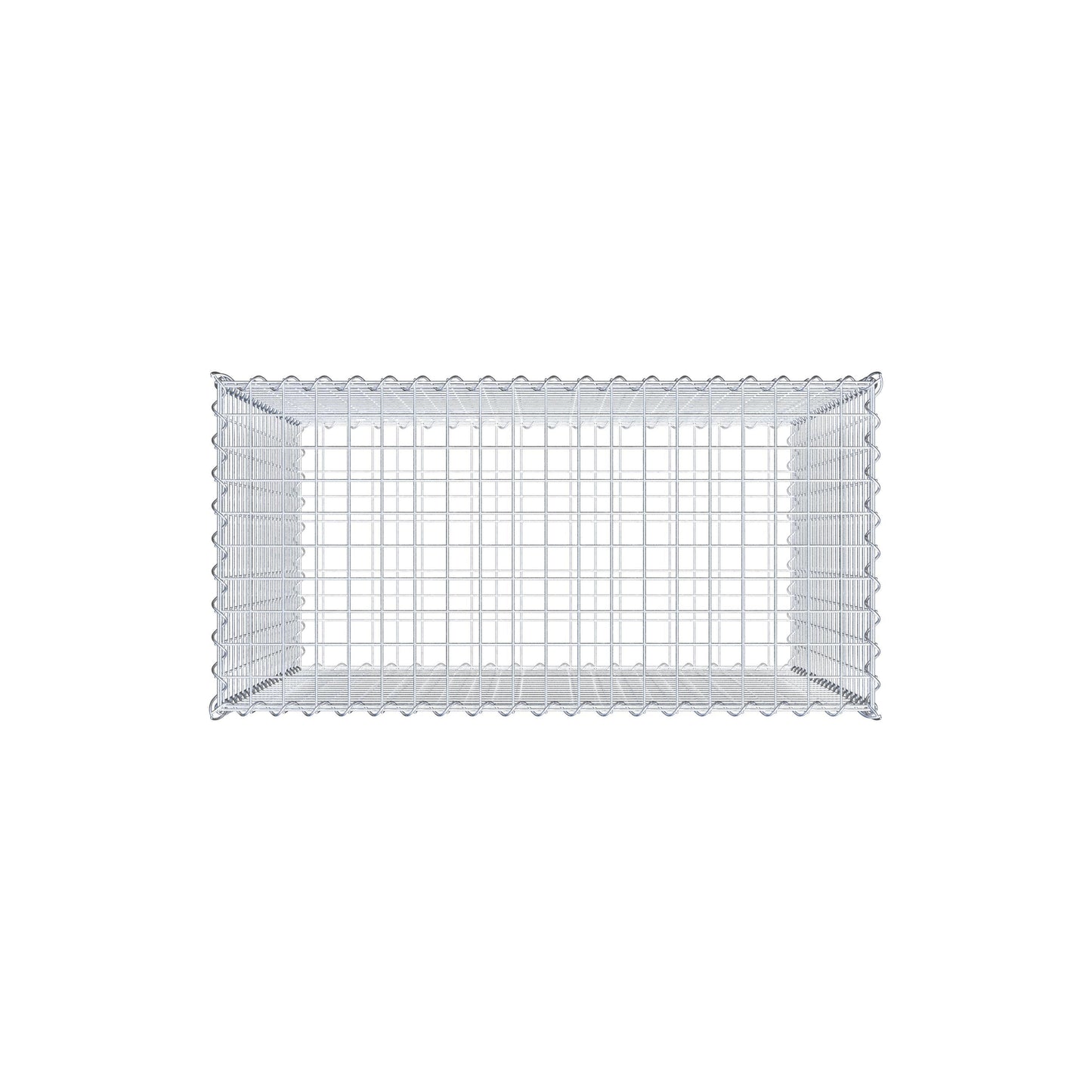 Schanskorf 100 cm x 100 cm x 50 cm (L x H x D), maaswijdte 5 cm x 5 cm, spiraalvormig