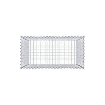 Schanskorf 100 cm x 100 cm x 50 cm (L x H x D), maaswijdte 5 cm x 5 cm, spiraalvormig