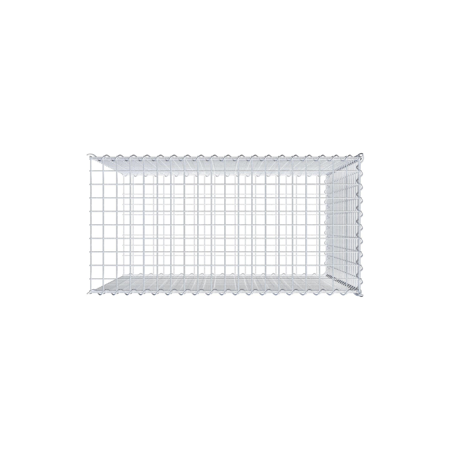 Gabion rapporté type 2 100 cm x 100 cm x 50 cm (L x H x P), mailles 5 cm x 5 cm, spirale