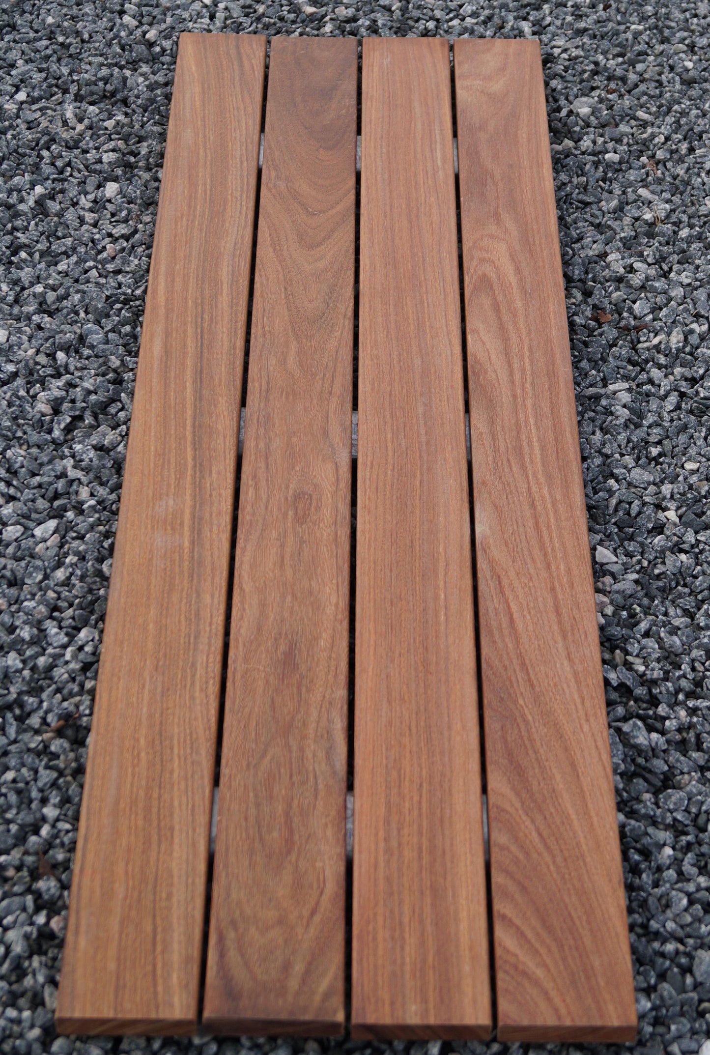 Gabion bench with Cumaru wood, 105 x 50 x 30 cm (L x H x D), galvanized, MW 5 x 5 cm, with spiral lock
