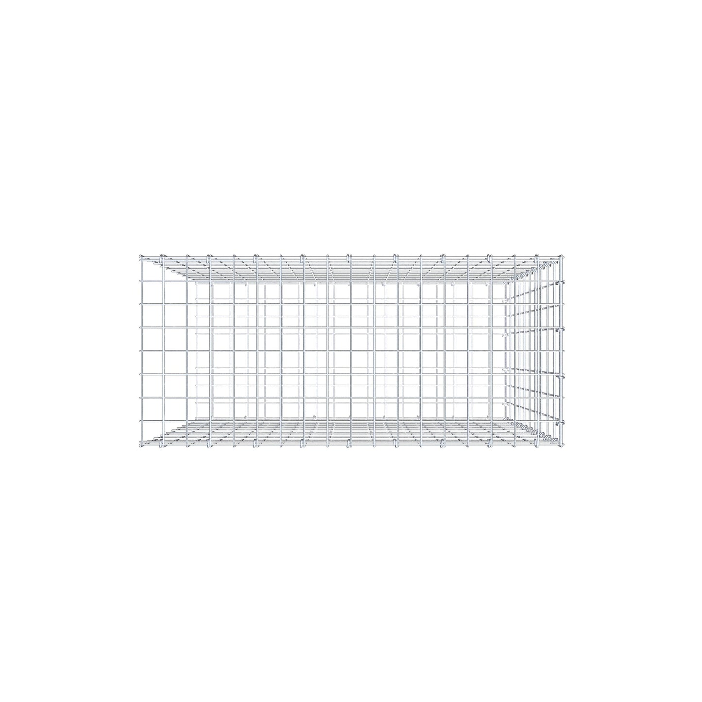 Opzetpaal type 2 100 cm x 90 cm x 40 cm, maaswijdte 5 cm x 10 cm, C-ring