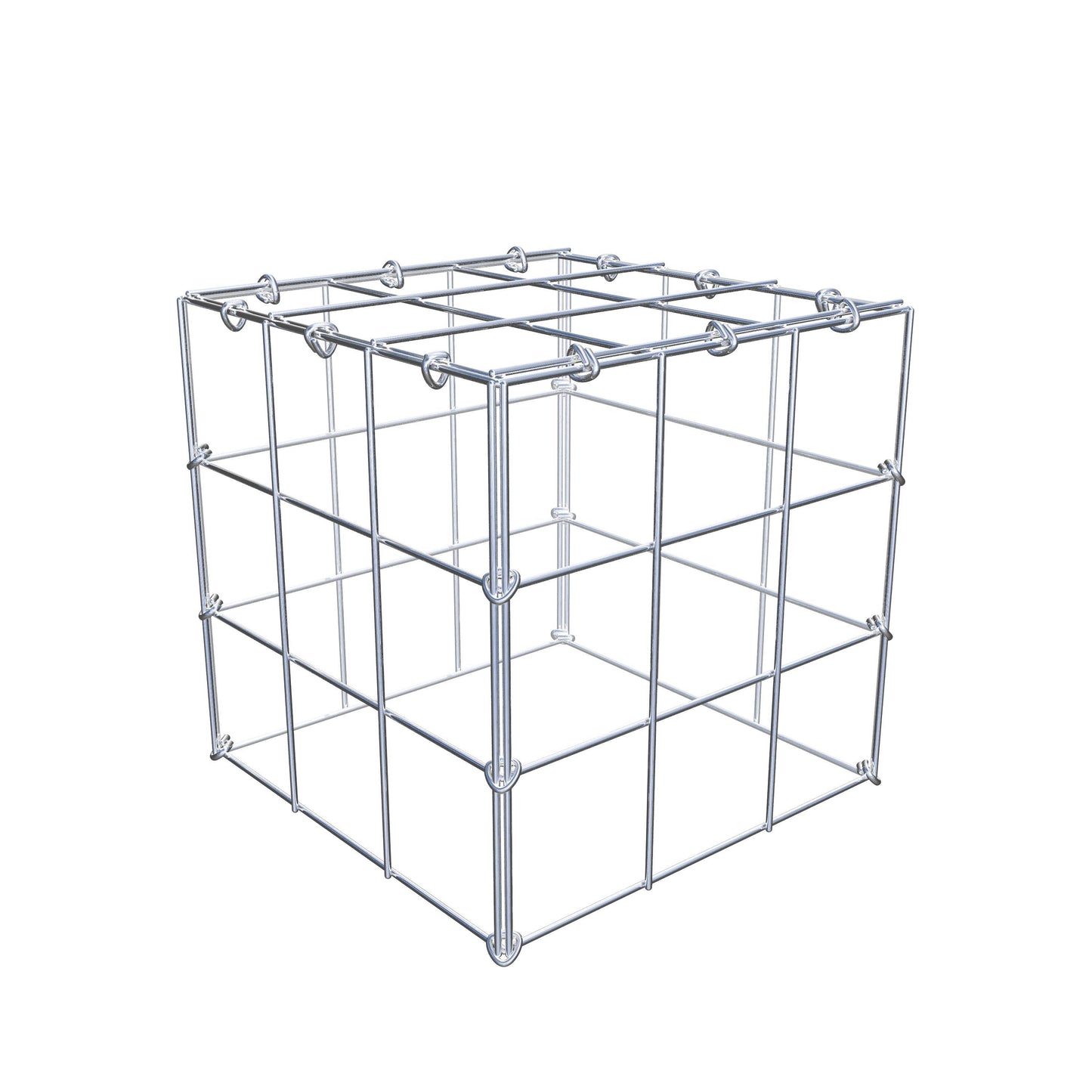 Mounted gabion type 3 30 cm x 30 cm x 30 cm (L x H x D), mesh size 10 cm x 10 cm, C-ring