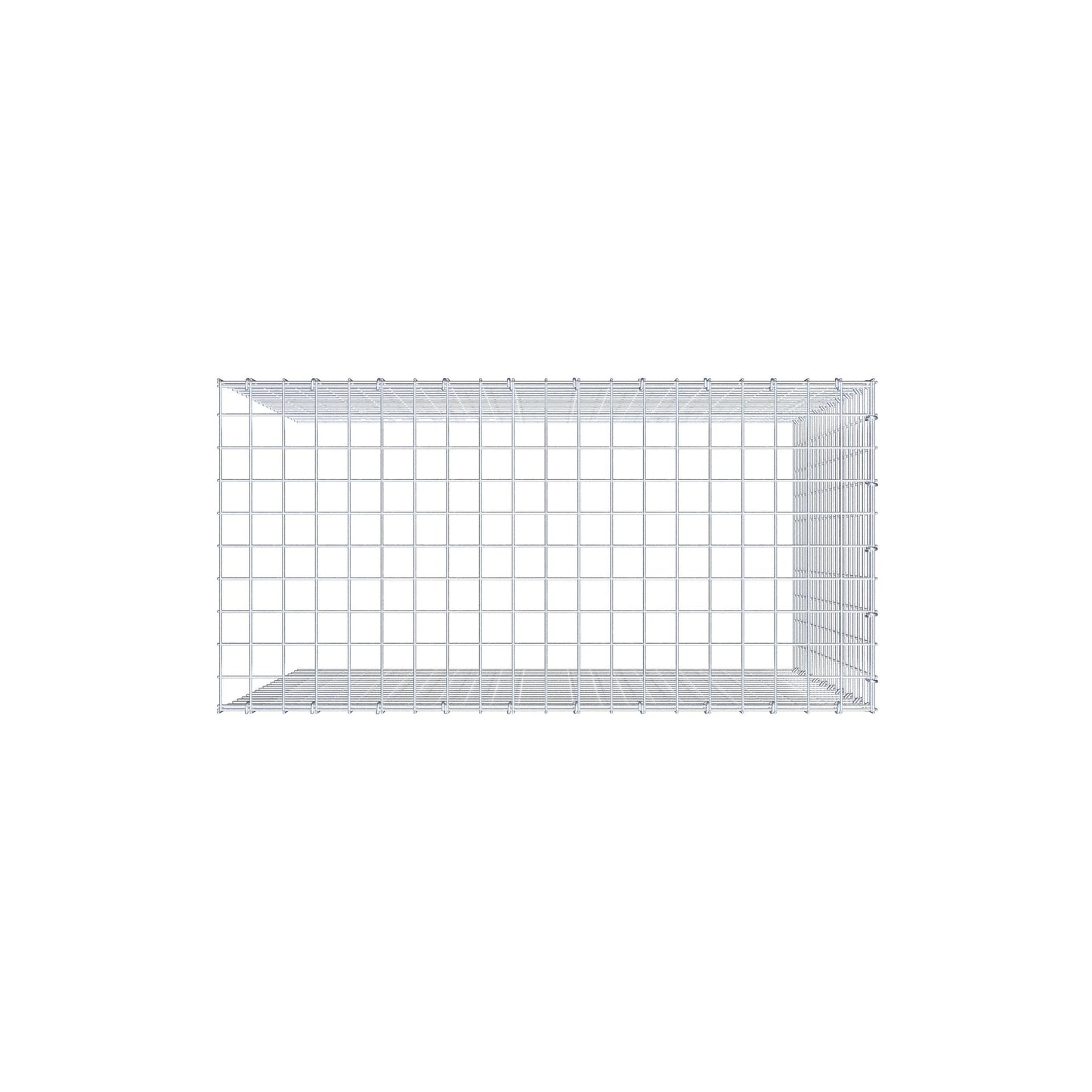 Gabbione aggiuntivo tipo 4 100 cm x 100 cm x 50 cm (L x H x P), maglia 5 cm x 5 cm, anello a C
