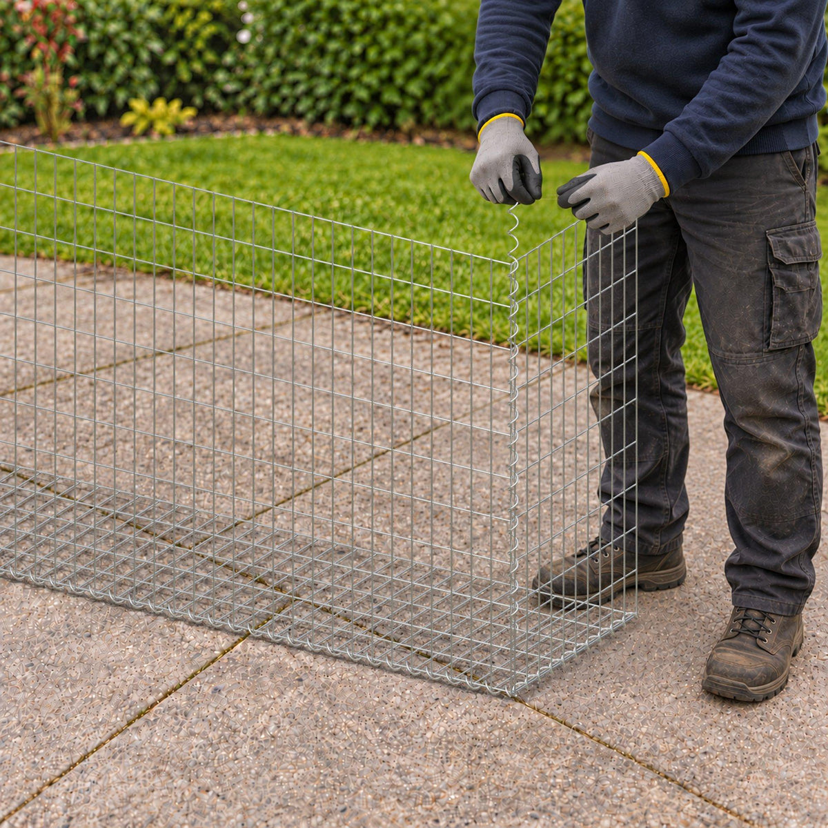 Gabion 200 cm x 100 cm x 50 cm (L x H x D), mesh size 5 cm x 10 cm, spiral