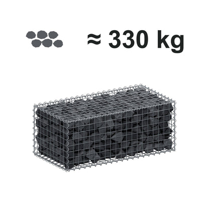 Gabion 100 cm x 40 cm x 50 cm (L x H x D), maskstorlek 5 cm x 5 cm, spiral