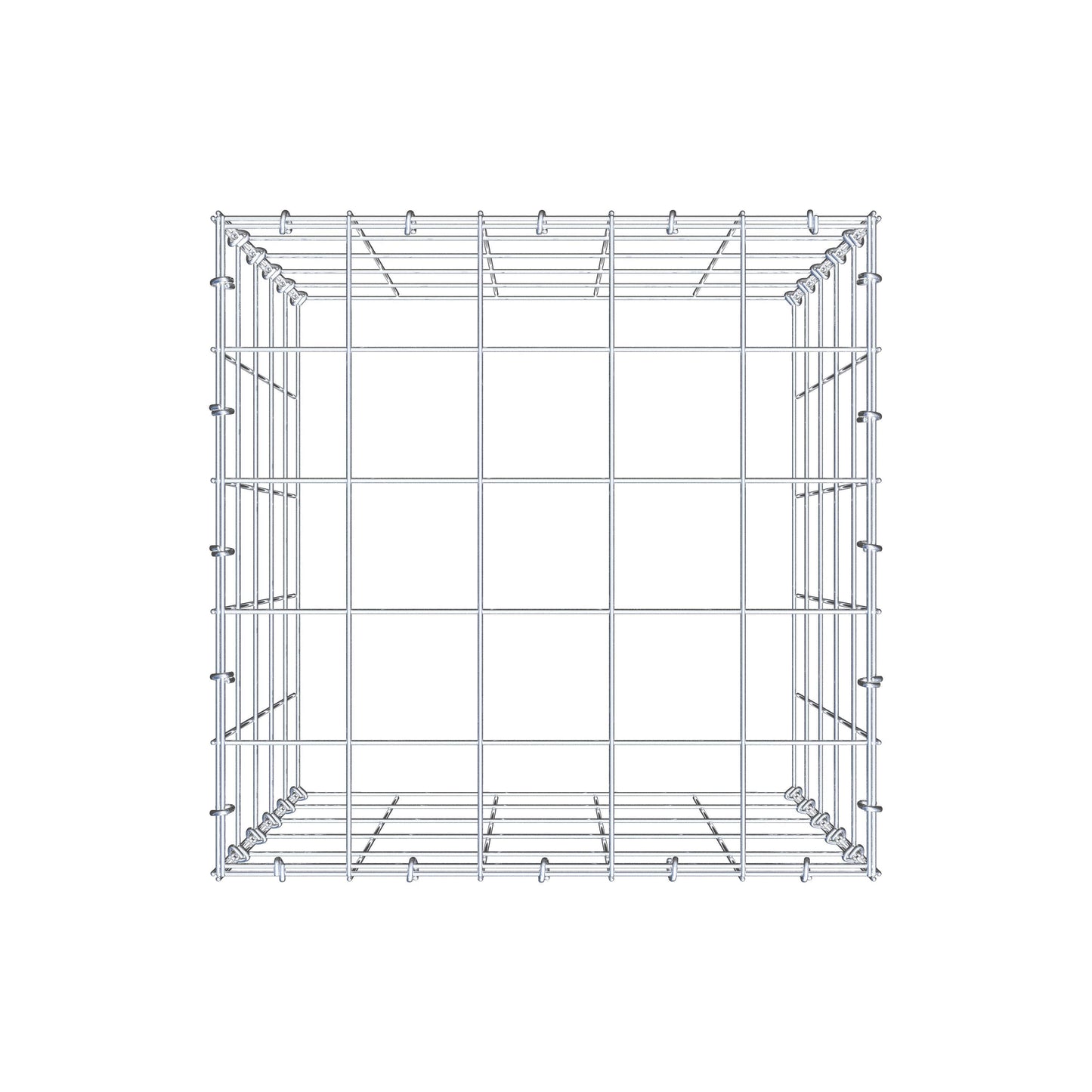 Mounted gabion type 3 50 cm x 50 cm x 50 cm (L x H x D), mesh size 10 cm x 10 cm, C-ring