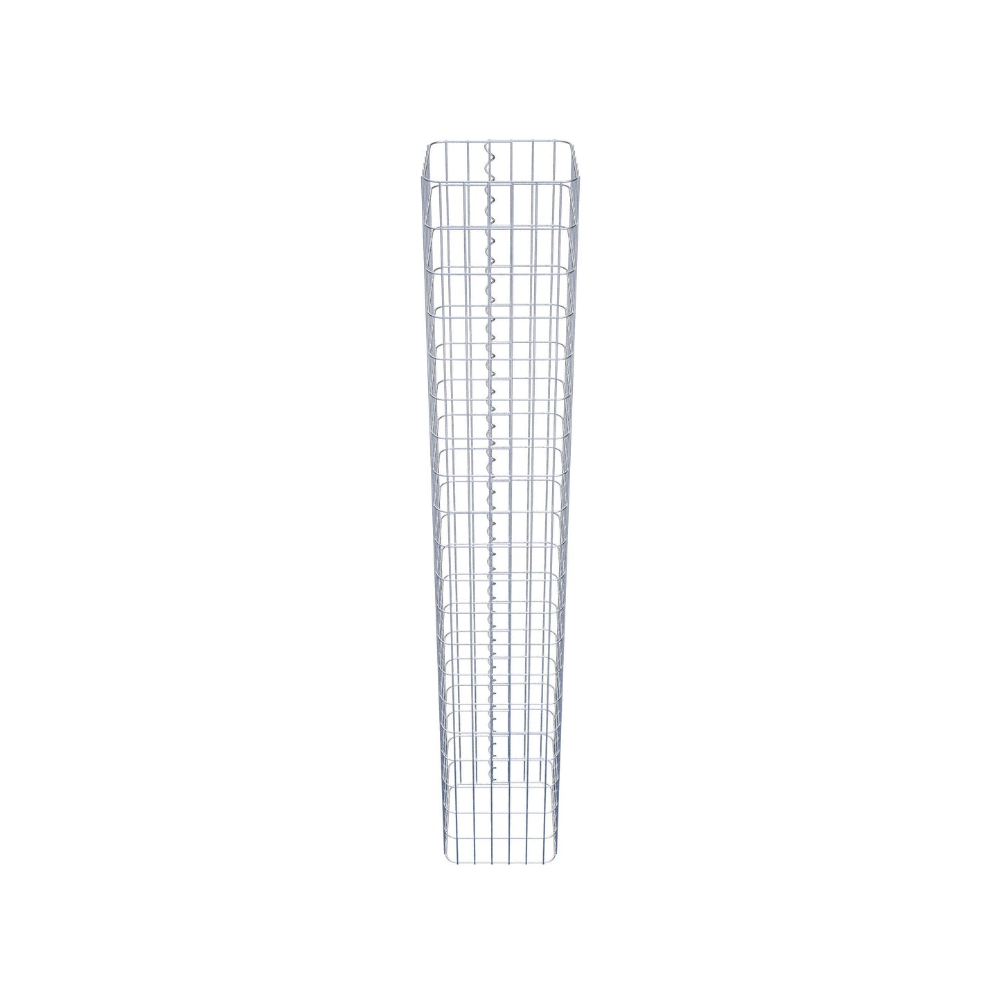 Rektangulär varmförzinkad gabionpelare, 32 cm x 32 cm, 200 cm hög, MW 5 x 10 cm