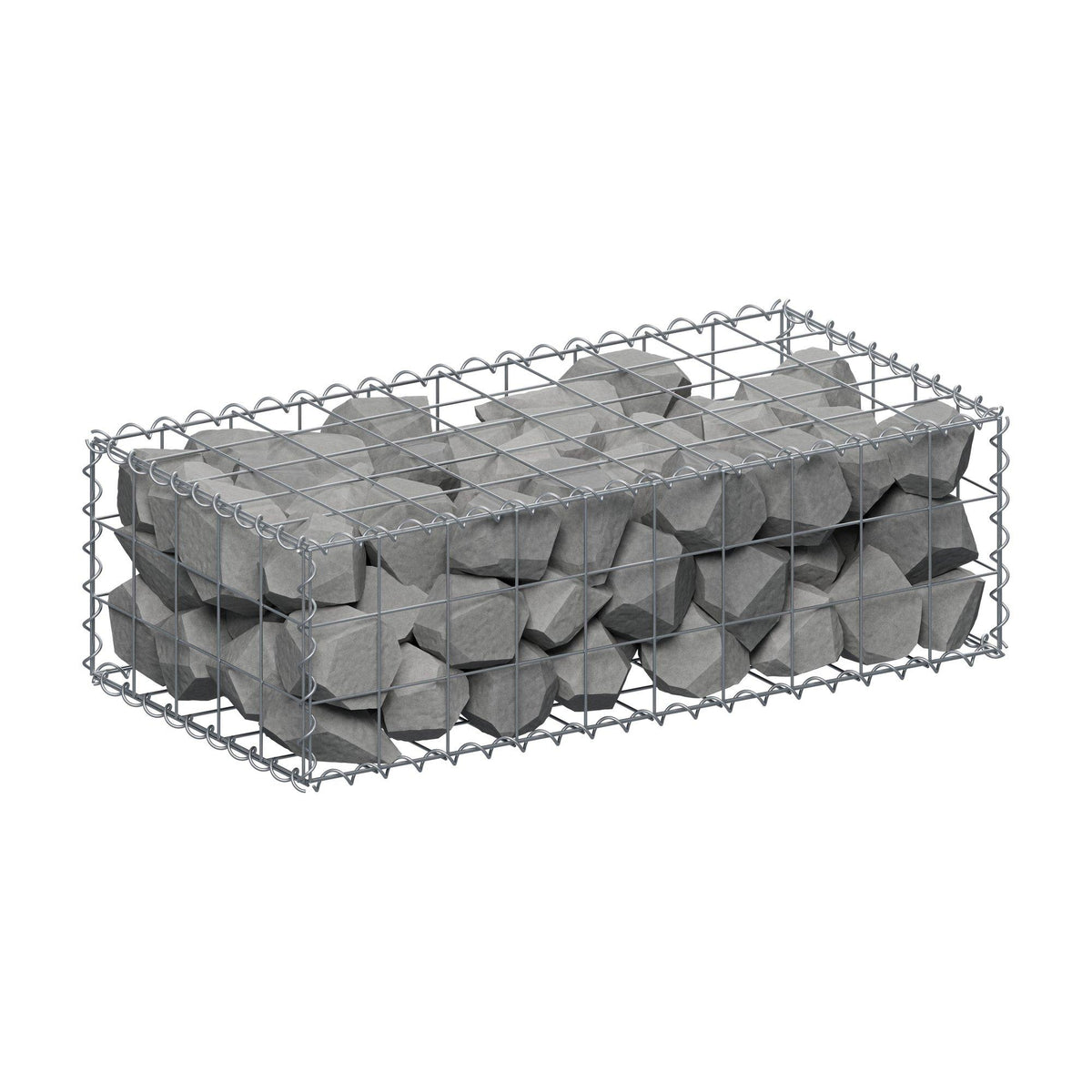 Gabião 100 cm x 30 cm x 50 cm (C x A x P), malhagem 10 cm x 10 cm, espiral
