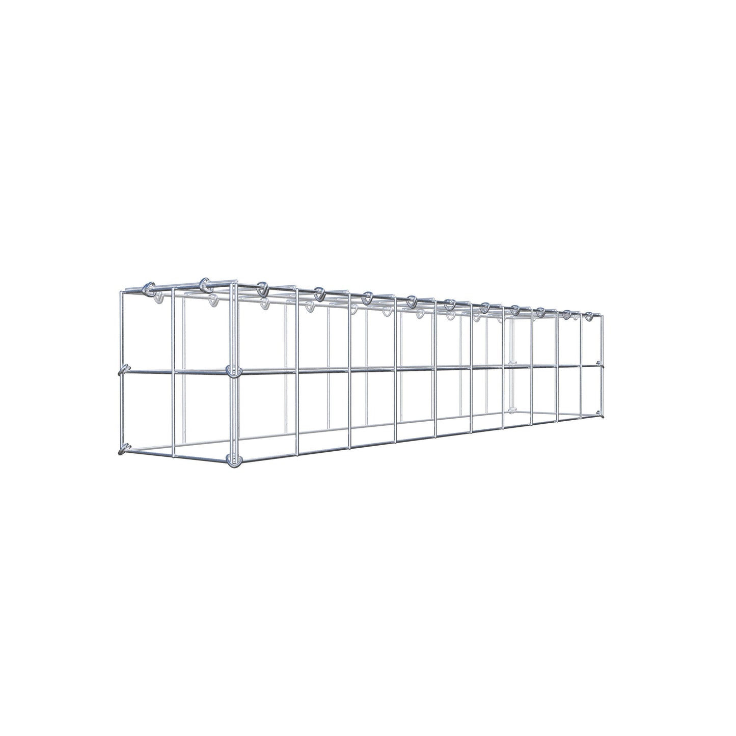 Mounted gabion type 3 100 cm x 20 cm x 20 cm (L x H x D), mesh size 10 cm x 10 cm, C-ring