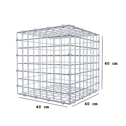 Gabione 40 cm x 40 cm x 40 cm (L x H x T), Maschenweite 5 x 5 cm, Spiralring