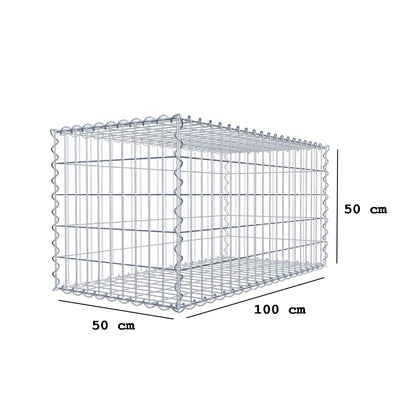 Set di 2 gabbioni 100 cm x 50 cm x 50 cm (L x H x P), maglia 5 x 10 cm, a spirale