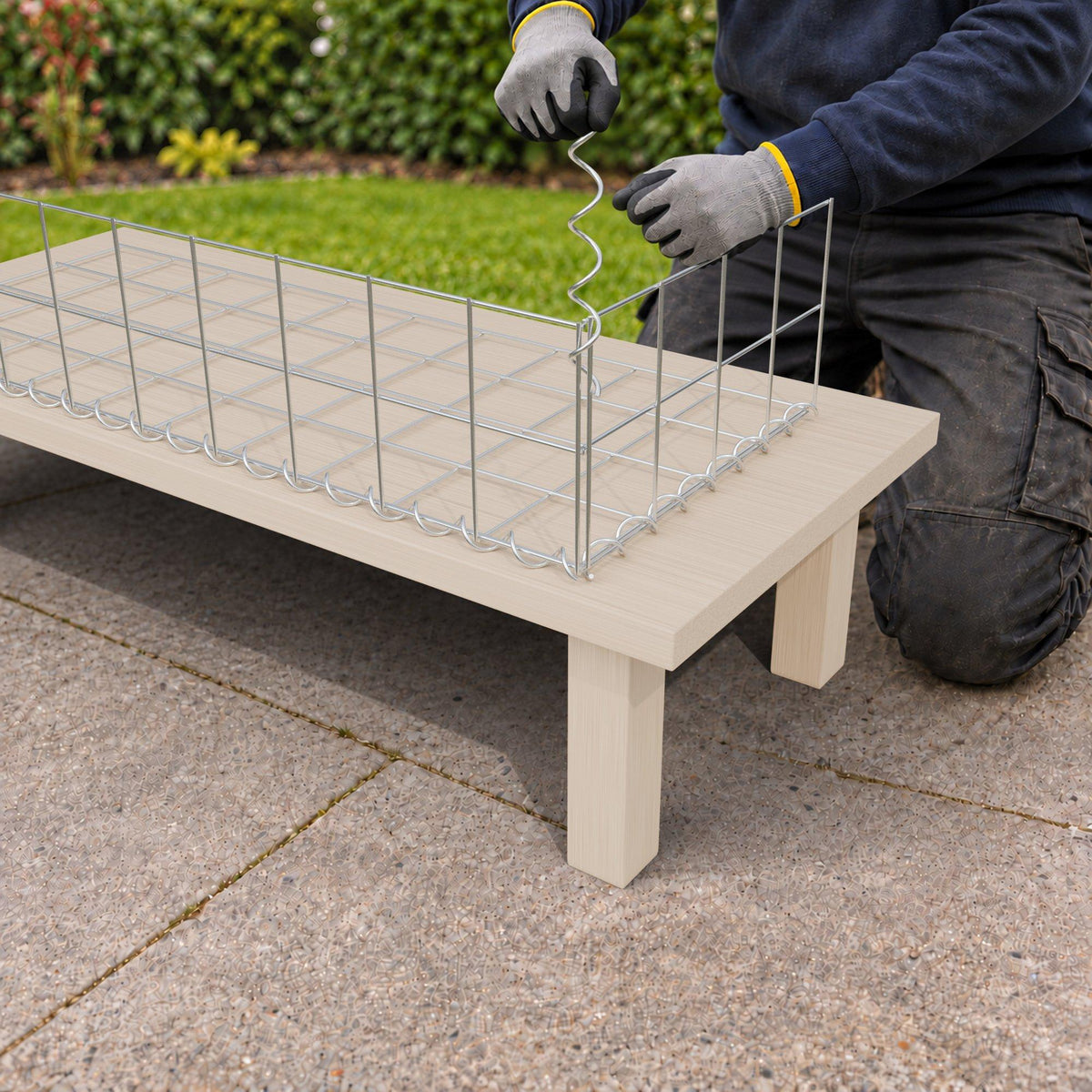 Gabion 100 cm x 20 cm x 40 cm (L x H x P), mailles 10 cm x 10 cm, spirale