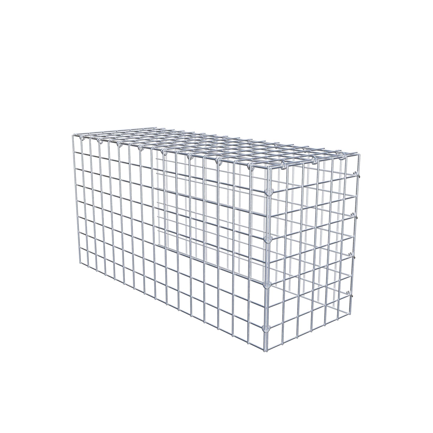 Mounted gabion type 4 80 cm x 40 cm x 30 cm (L x H x D), mesh size 5 cm x 5 cm, C-ring