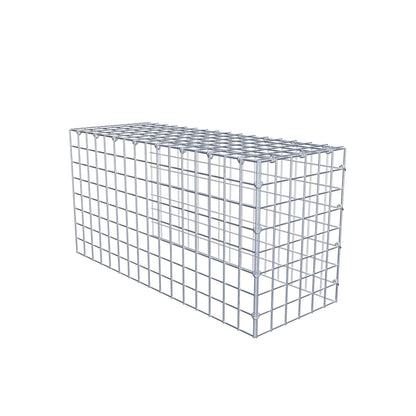 Mounted gabion type 4 80 cm x 40 cm x 30 cm (L x H x D), mesh size 5 cm x 5 cm, C-ring