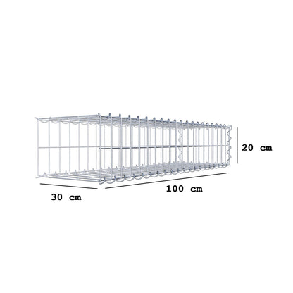 Gabbione aggiuntivo tipo 2 100 cm x 20 cm x 30 cm (L x A x P), maglia 5 cm x 10 cm, spirale