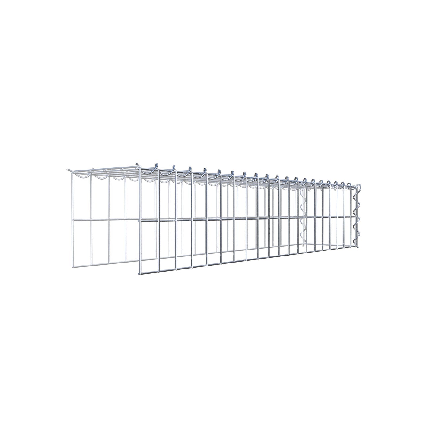 Gavión complementario tipo 4 100 cm x 20 cm x 20 cm (L x A x P), malla 5 cm x 10 cm, espiral