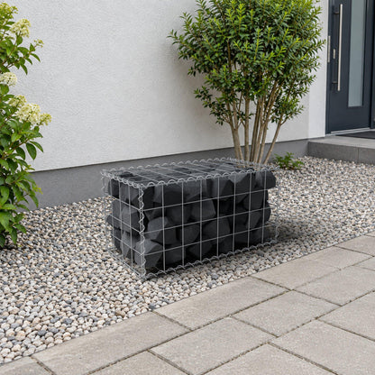 Gabione 80 cm x 40 cm x 40 cm (L x H x T), Maschenweite 10 cm x 10 cm, Spirale