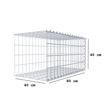 Gabião tipo 2 80 cm x 40 cm x 40 cm (C x A x P), malhagem 5 cm x 10 cm, espiral