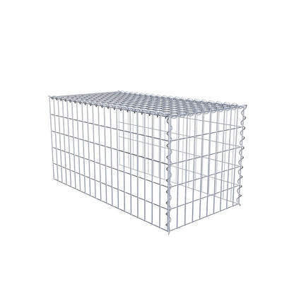 Grown-on gabion type 4 100 cm x 50 cm x 50 cm (L x H x D), mesh size 5 cm x 10 cm, spiral