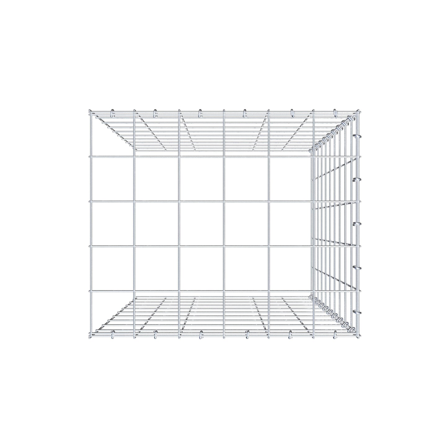 Mounted gabion type 4 100 cm x 60 cm x 50 cm (L x H x D), mesh size 10 cm x 10 cm, C-ring