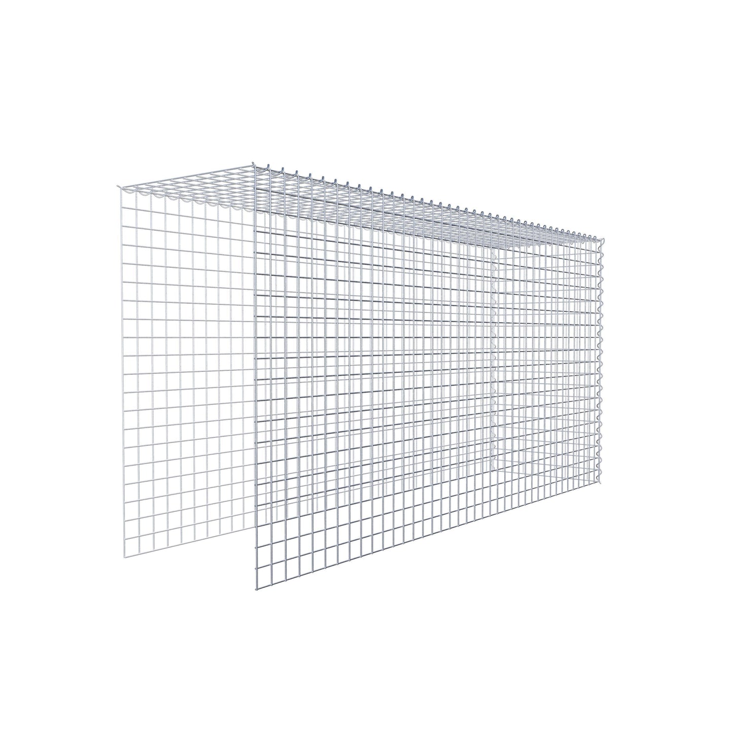 Gabião Tipo 4 200 cm x 100 cm x 50 cm (C x A x P), malhagem 5 cm x 5 cm, espiral