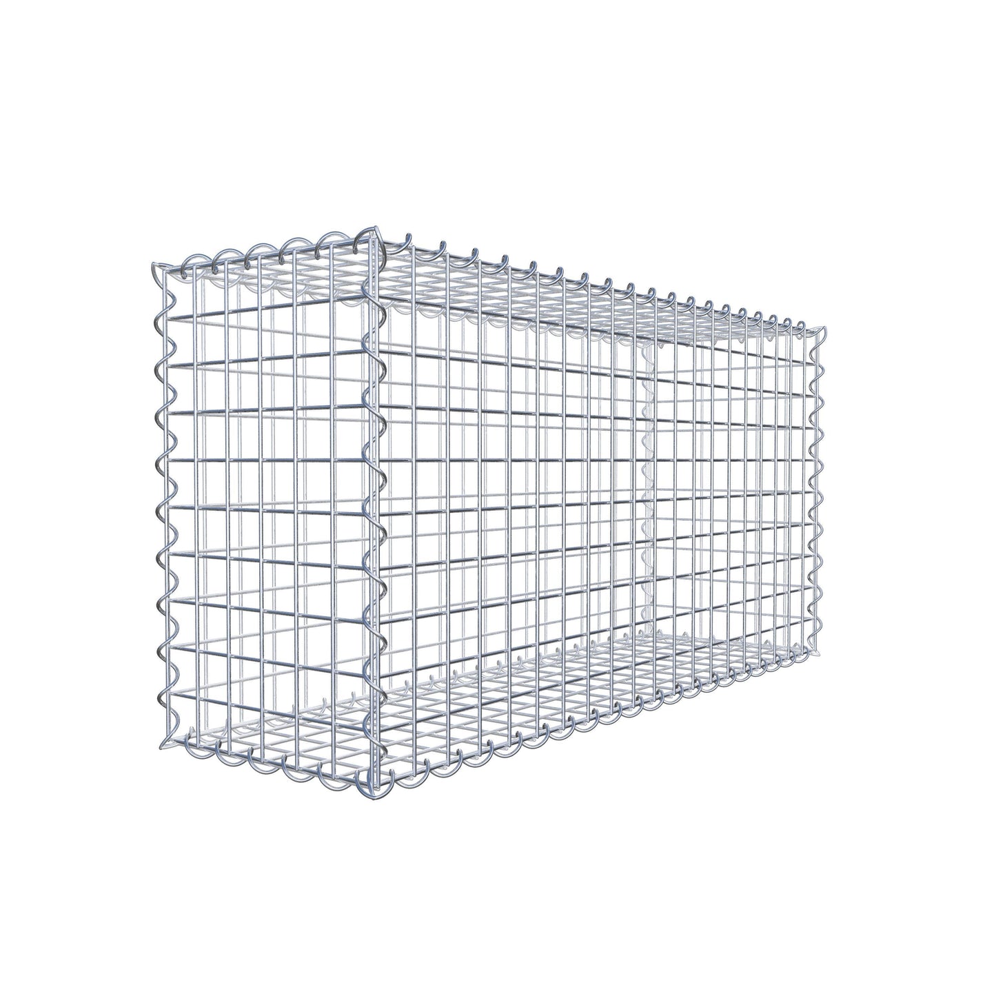 Sats med 2 gabioner 100 cm x 50 cm x 30 cm (L x H x D), maskstorlek 5 x 5 cm, spiral