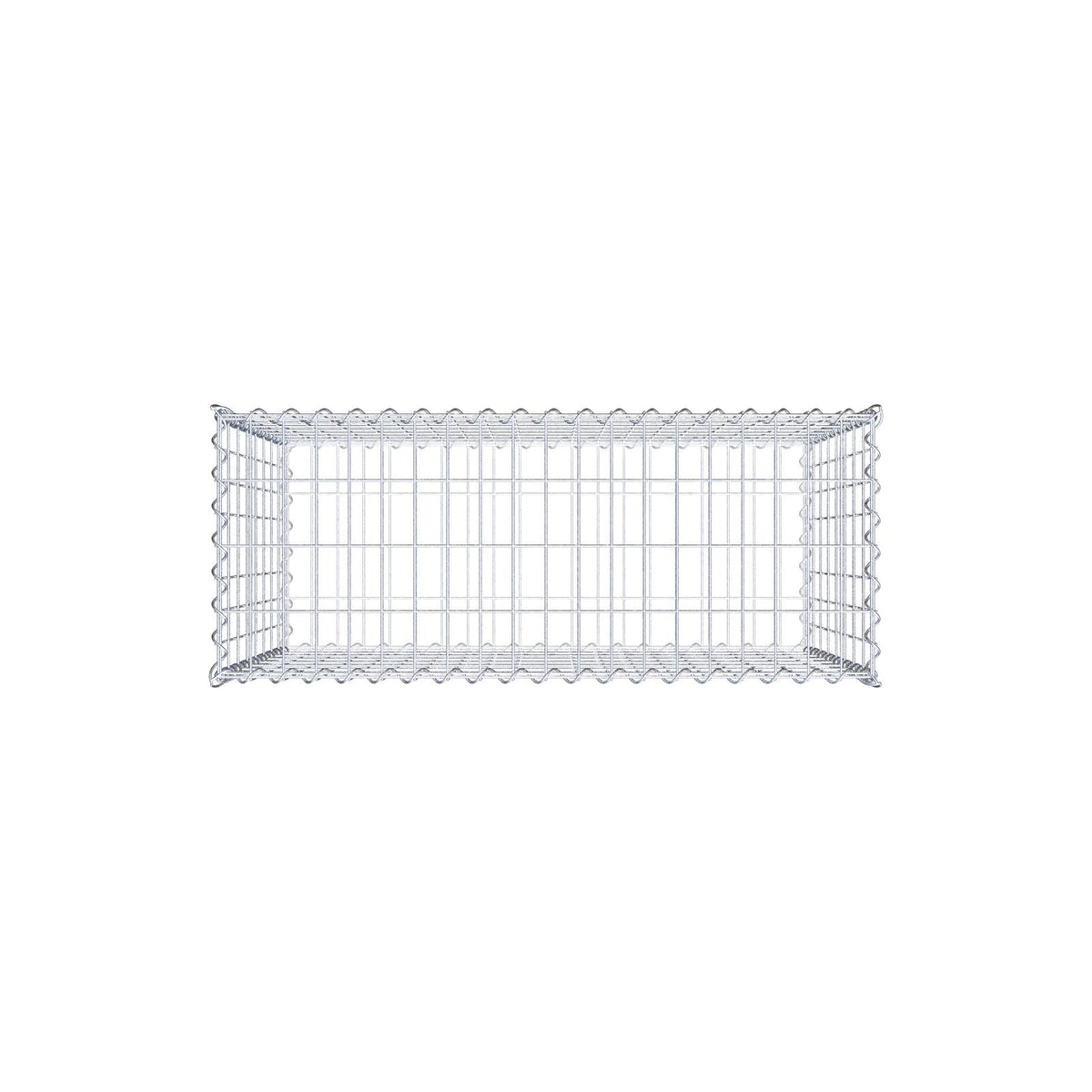 Schanskorf 100 cm x 80 cm x 40 cm (L x H x D), maaswijdte 5 cm x 10 cm, spiraalvormig