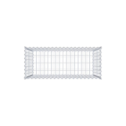 Schanskorf 100 cm x 80 cm x 40 cm (L x H x D), maaswijdte 5 cm x 10 cm, spiraalvormig