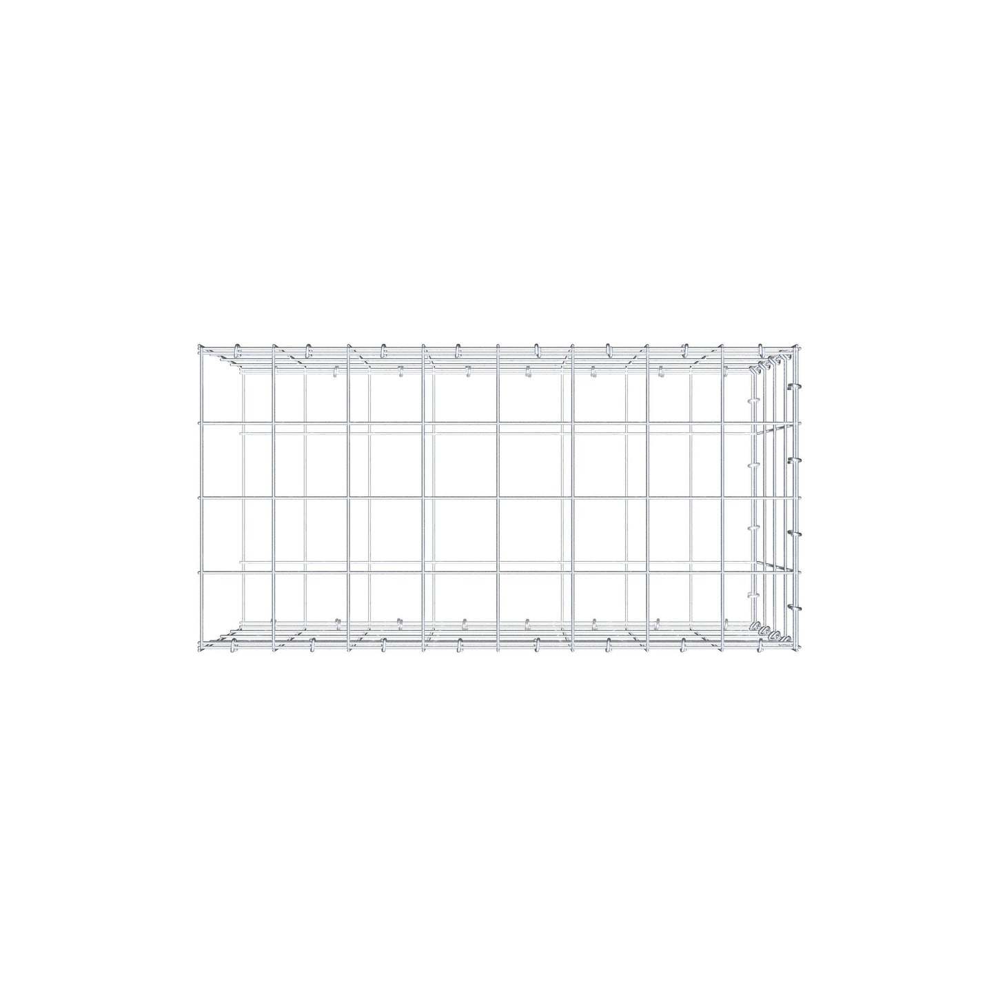 Mounted gabion type 2 80 cm x 40 cm x 40 cm (L x H x D), mesh size 10 cm x 10 cm, C-ring