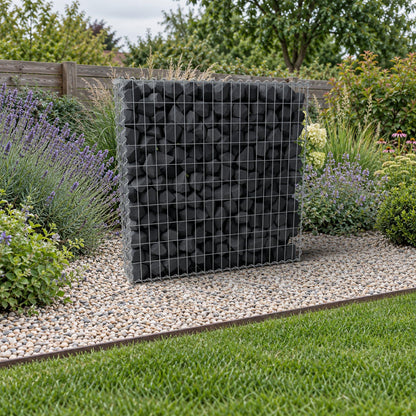 Gabion 100 cm x 100 cm x 20 cm (L x H x D), maskestørrelse 5 cm x 10 cm, spiral