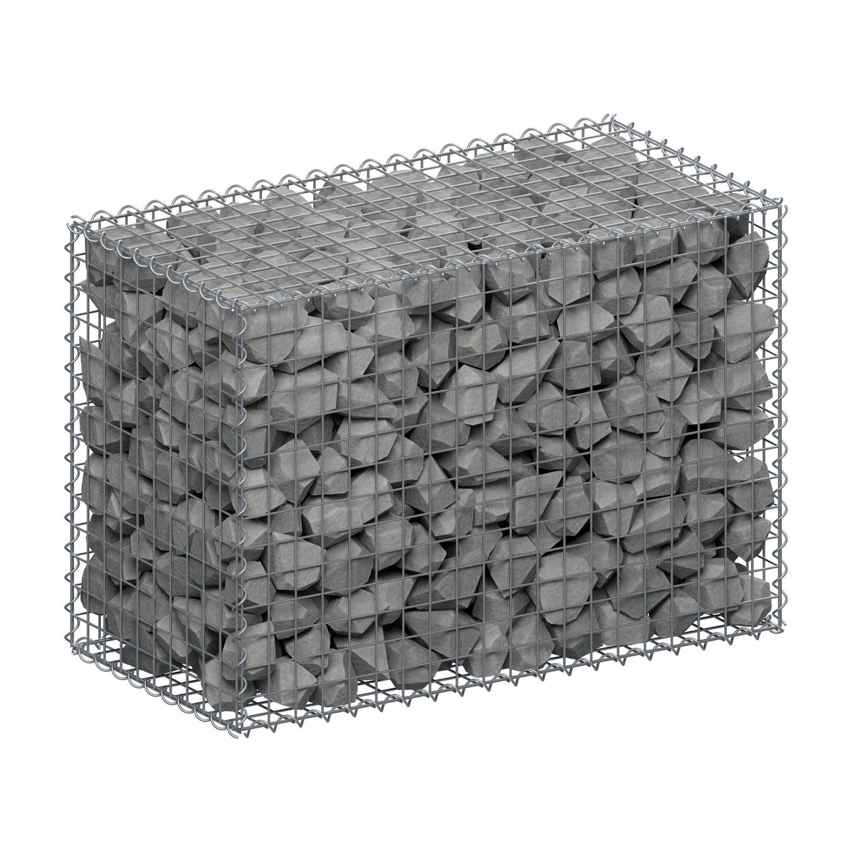 Gabião 100 cm x 70 cm x 50 cm (C x A x P), malhagem 5 cm x 5 cm, espiral