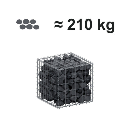Gabião 50 cm x 50 cm x 50 cm (C x A x P), malhagem 5 cm x 10 cm, espiral
