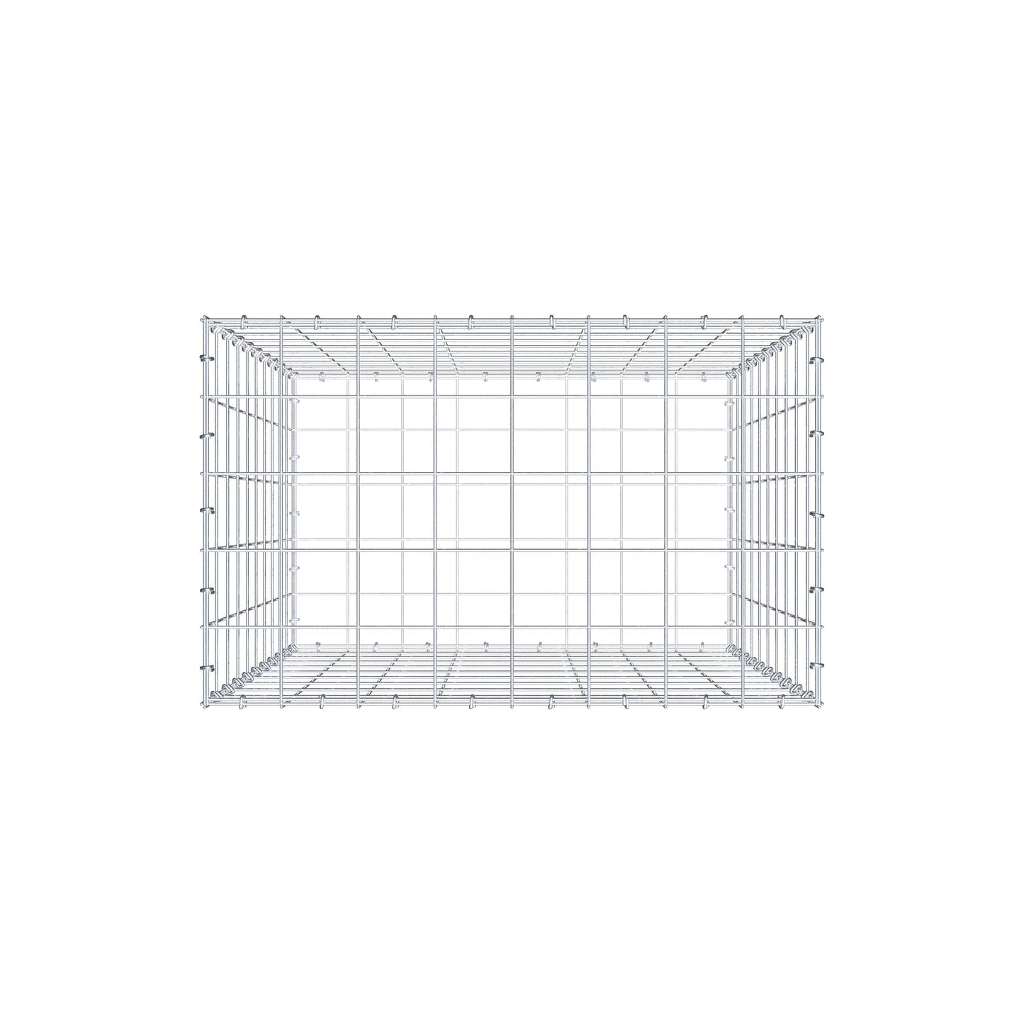 Gavión 100 cm x 80 cm x 50 cm (L x A x P), luz de malla 10 cm x 10 cm, anillo en C
