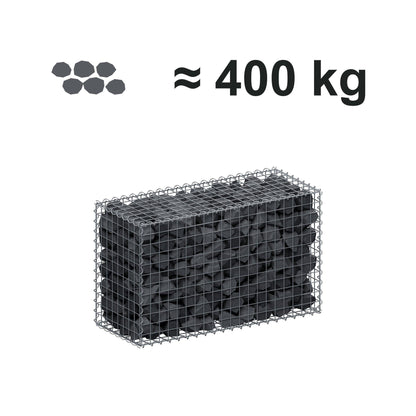 Gabion 100 cm x 60 cm x 40 cm (L x H x D), maskstorlek 5 cm x 5 cm, spiral