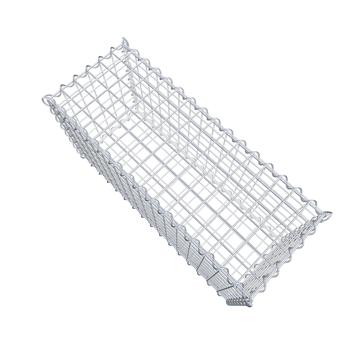 Gabião 80 cm x 40 cm x 30 cm (C x A x P), malhagem 5 cm x 5 cm, espiral