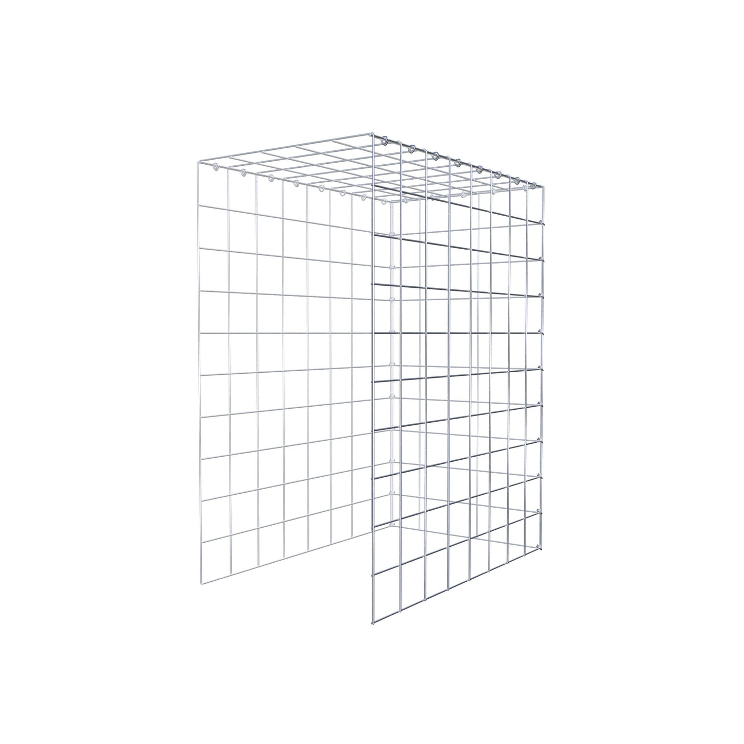 Mounted gabion type 4 100 cm x 80 cm x 50 cm (L x H x D), mesh size 10 cm x 10 cm, C-ring