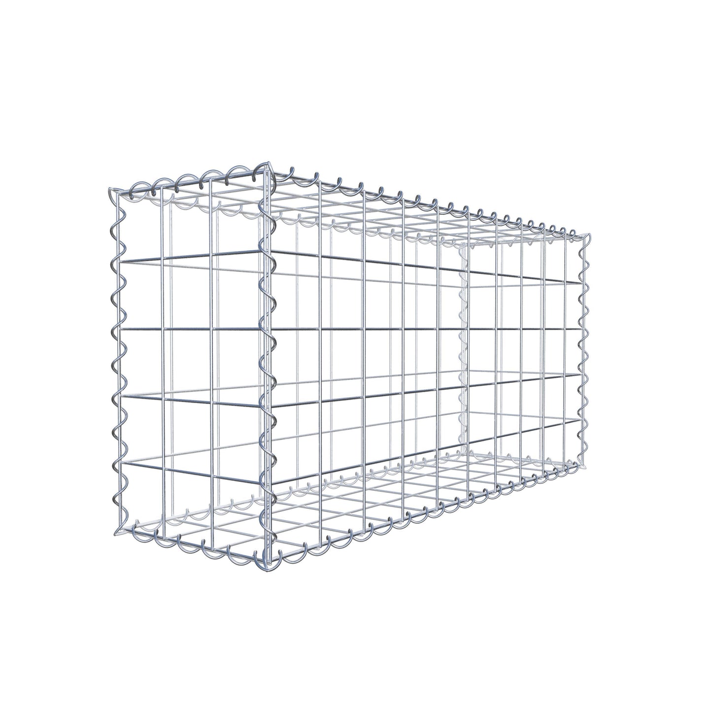 Set of 2 gabions 100 cm x 50 cm x 30 cm (L x H x D), mesh size 10 x 10 cm, spiral