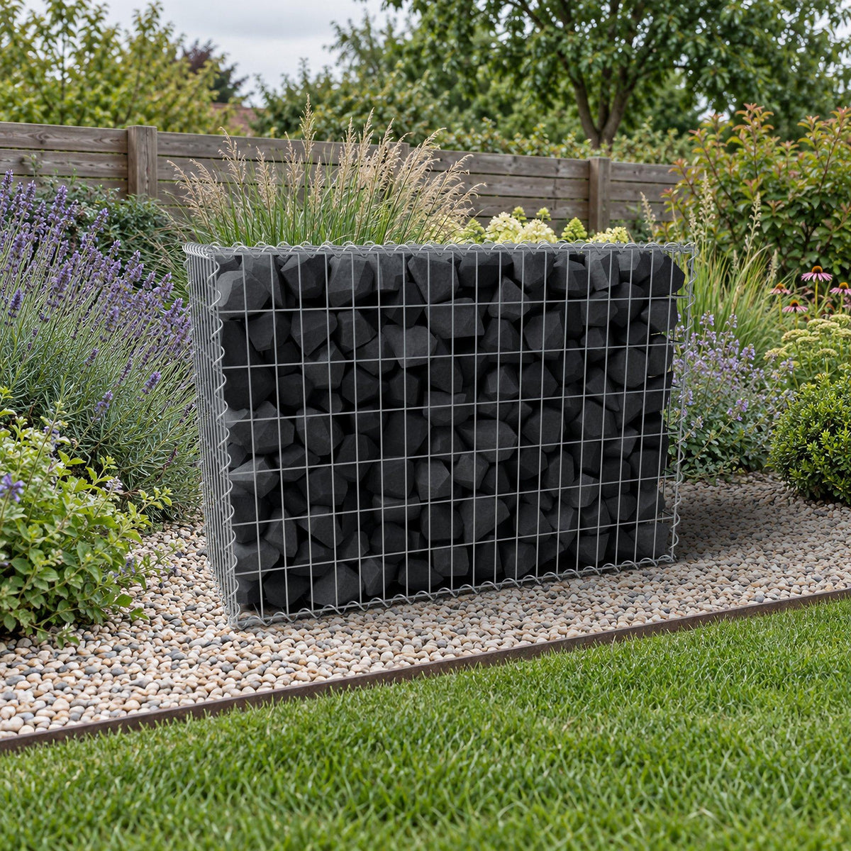 Gabion 100 cm x 70 cm x 40 cm (L x H x D), maskestørrelse 5 cm x 10 cm, spiral