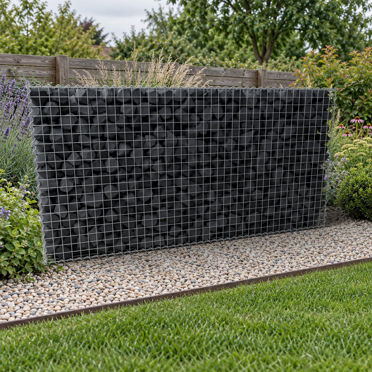 Gabião 200 cm x 100 cm x 40 cm (C x A x P), malhagem 5 cm x 5 cm, espiral