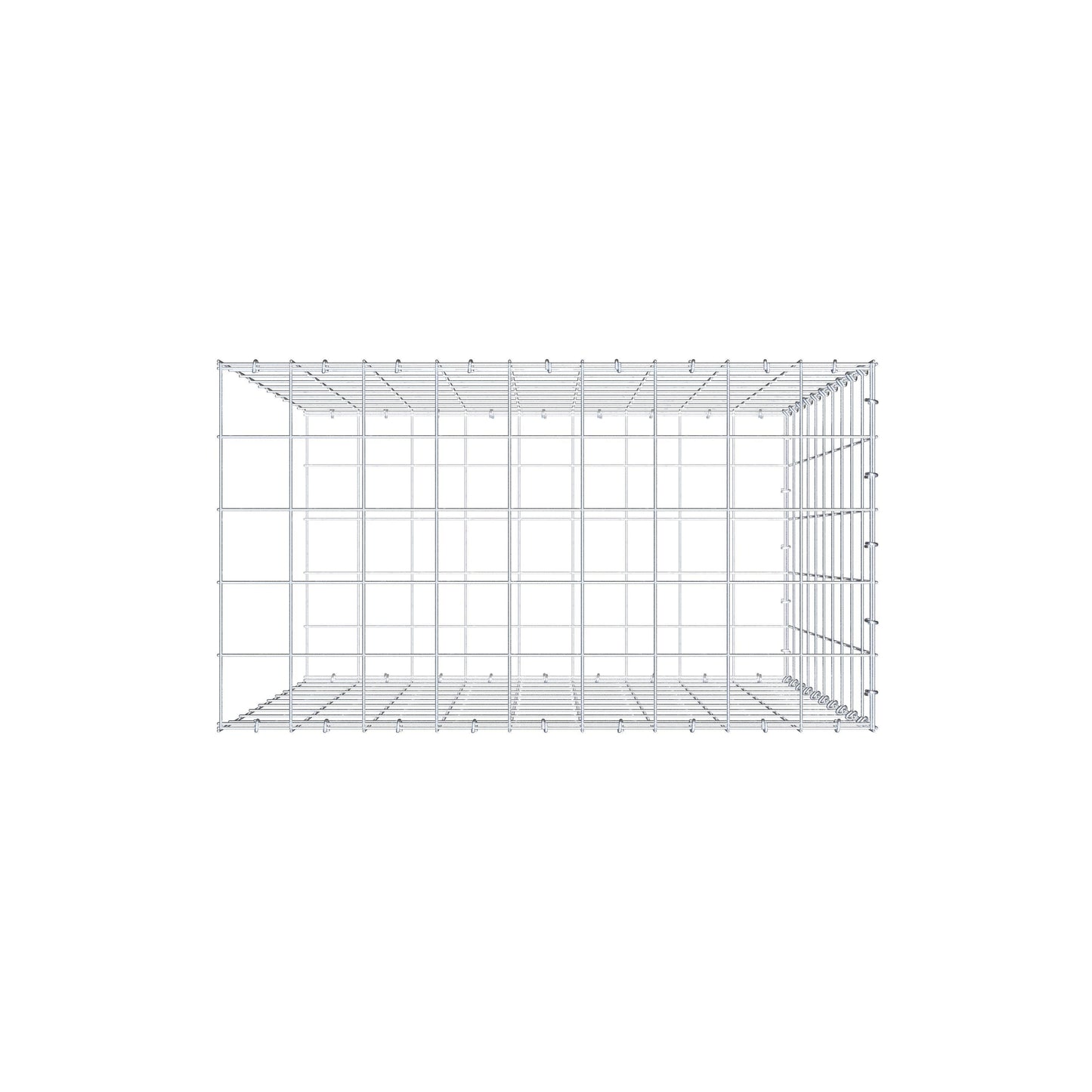 Mounted gabion type 2 100 cm x 90 cm x 50 cm (L x H x D), mesh size 10 cm x 10 cm, C-ring