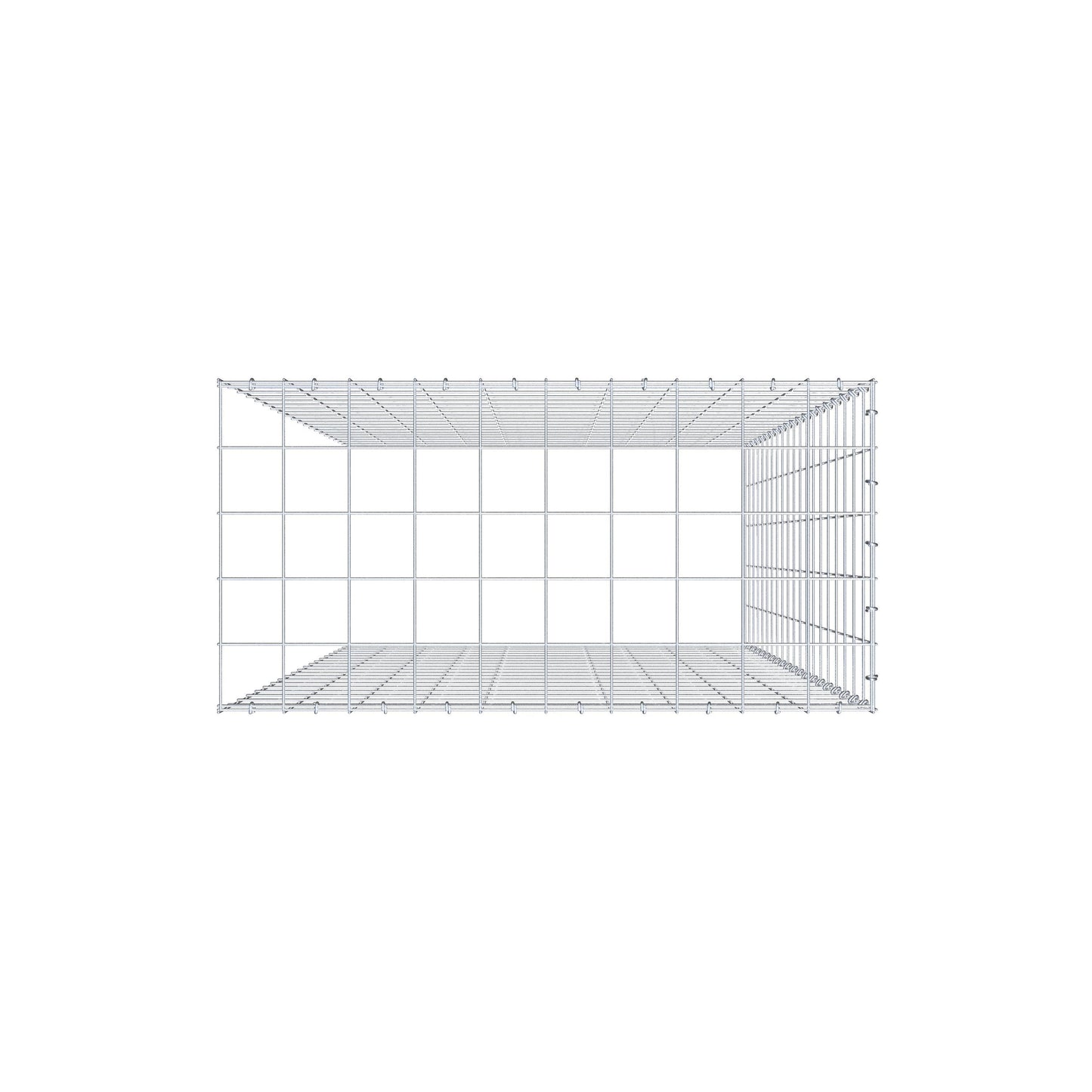 Mounted gabion type 4 200 cm x 100 cm x 50 cm (L x H x D), mesh size 10 cm x 10 cm, C-ring