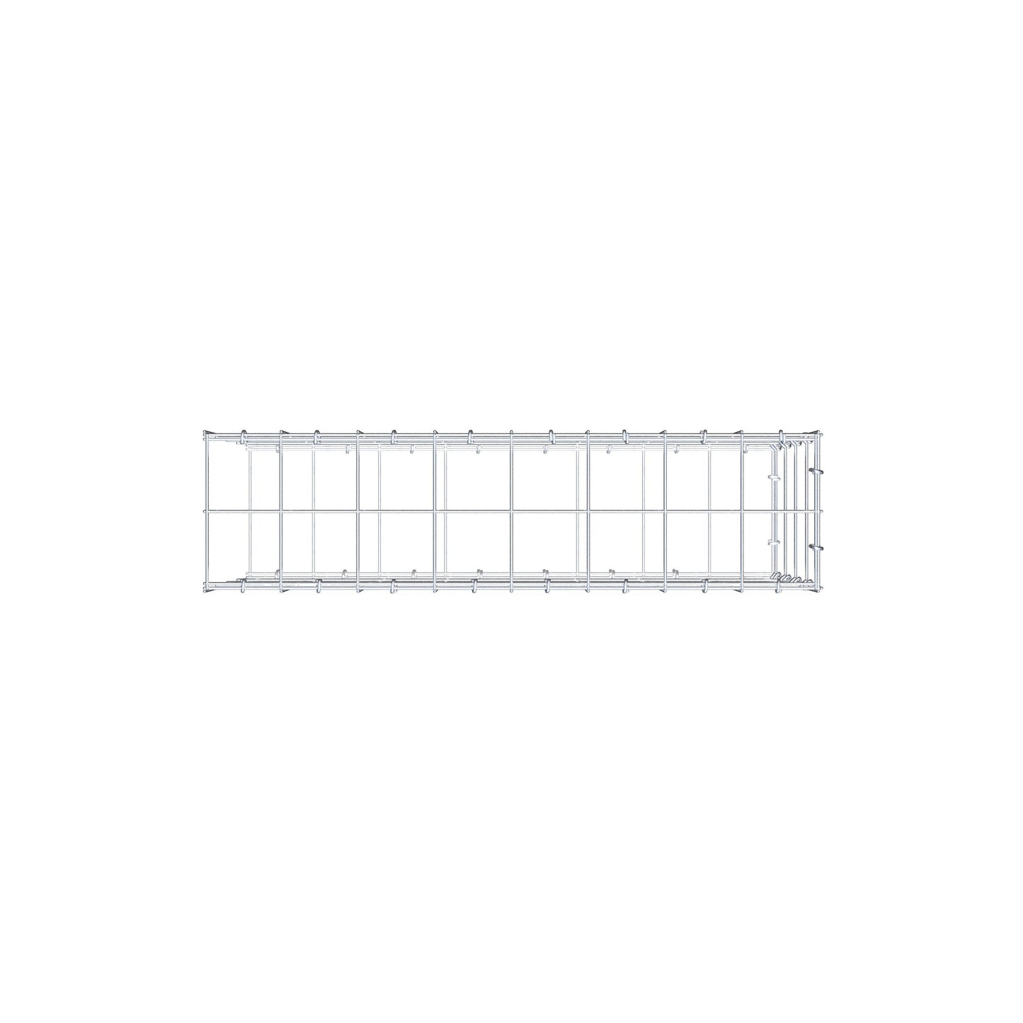 Monteret gabion type 2 80 cm x 40 cm x 20 cm (L x H x D), maskestørrelse 10 cm x 10 cm, C-ring