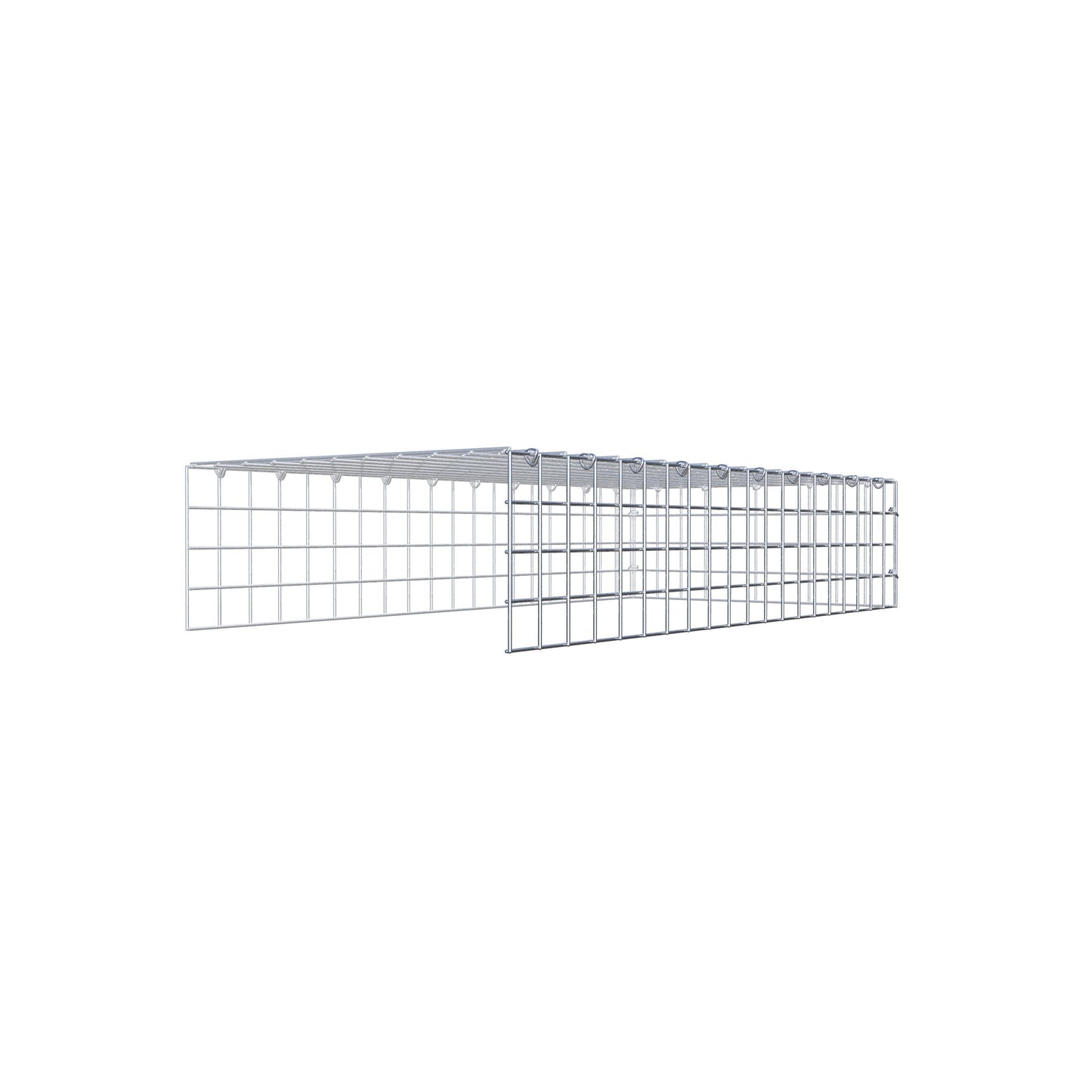 Gavión complementario de tipo 4 100 cm x 20 cm x 50 cm (L x A x P), malla 5 cm x 5 cm, anillo en C
